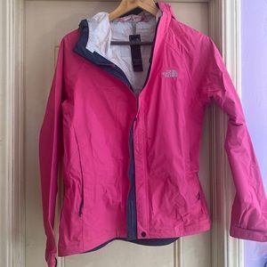 Pink Northface rain jacket